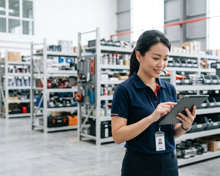 Ordering industrial and MRO supplies digitally from an ERP system